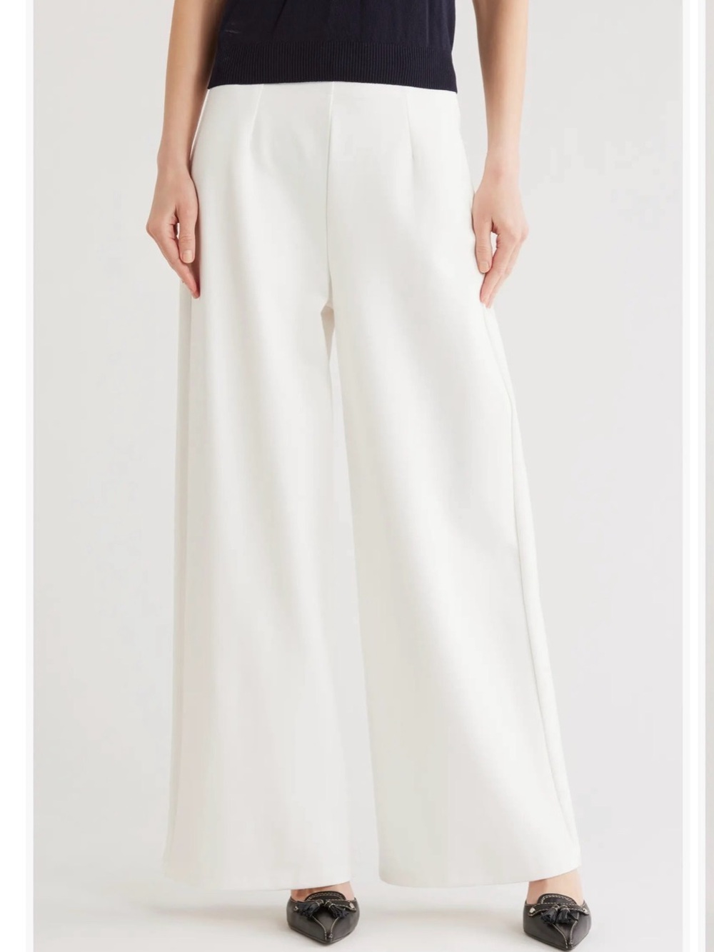 French Connection Cream Wide-Leg Women's Pants